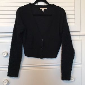 black cropped cardigan